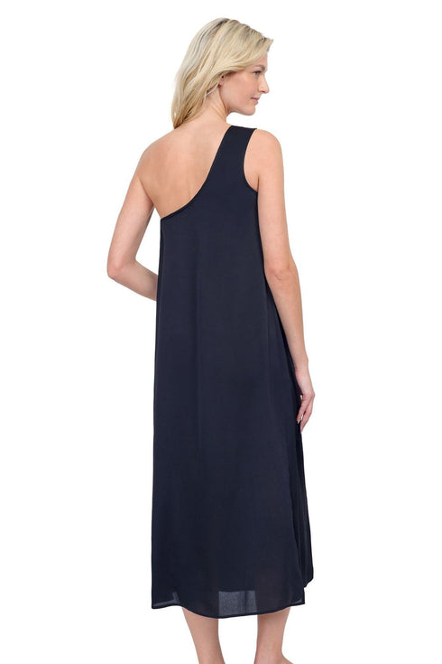Gottex Rose Bud One Shoulder Sarong Dress Cover Up